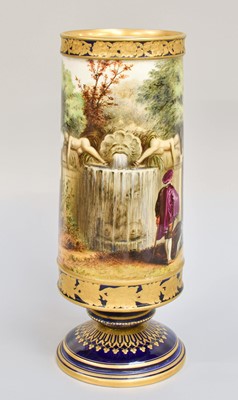 Lot 135 - An English Porcelain Pedestal Vase, 19th...