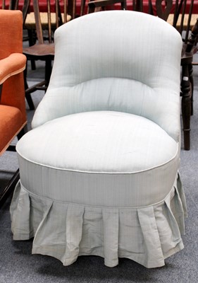 Lot 1152 - ~ An Edwardian Upholstered Nursing Chair, on...