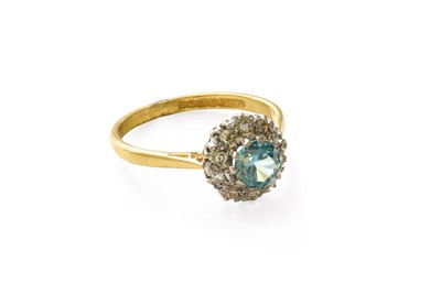 Lot 421 - An 18 Carat Gold Blue Zircon and Diamond...