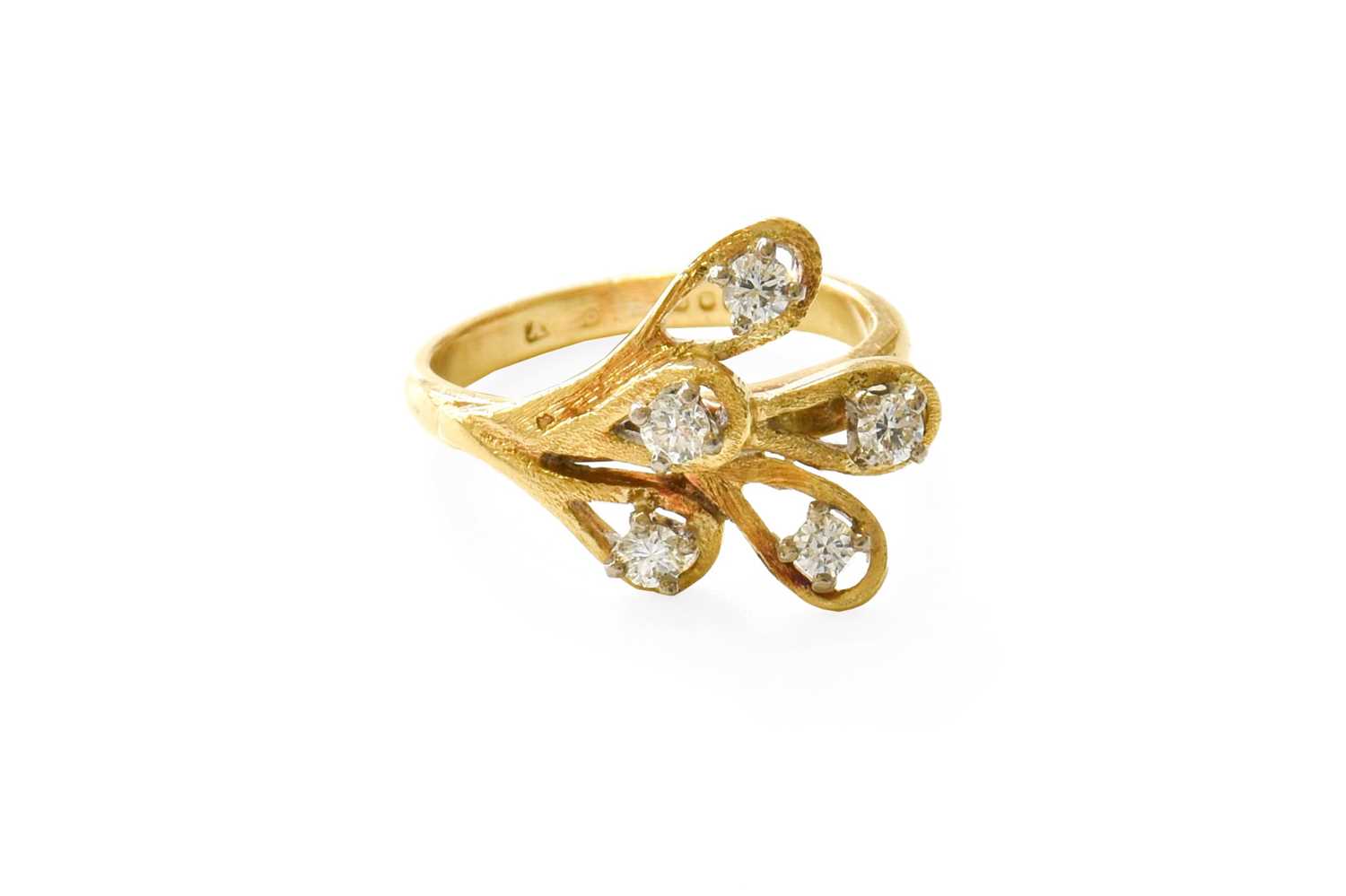 Lot 44 - An 18 Carat Gold Diamond Ring, modelled as a...