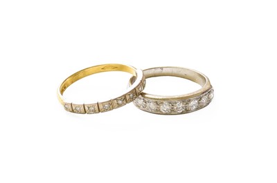 Lot 430 - An 18 Carat Gold Diamond Half Hoop Ring,...