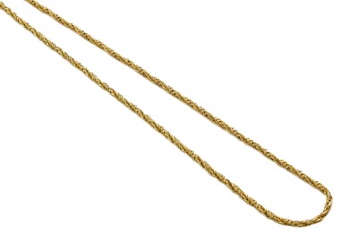 Lot 411 - A 9 Carat Gold Rope Twist Necklace, length 46cm