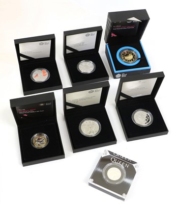 Lot 324 - 7x Royal Mint Silver Proof Commemorative Coins,...