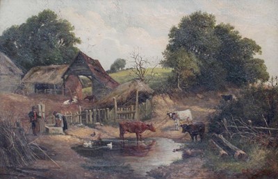 Lot 1060 - E* Austin (19th Century) Cattle watering...