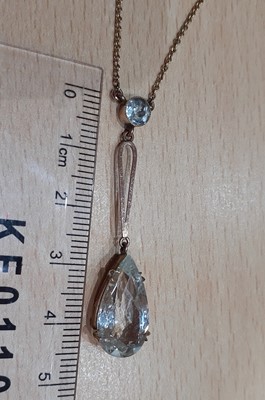 Lot 2084 - An Aquamarine Necklace the round cut...