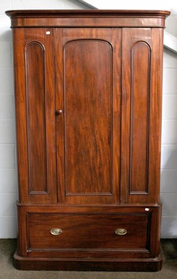 Lot 1379 - A Victorian Mahogany Single Door Wardrobe,...