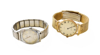 Lot 464 - A Carat Gold Avia Wristwatch, a chrome plated...