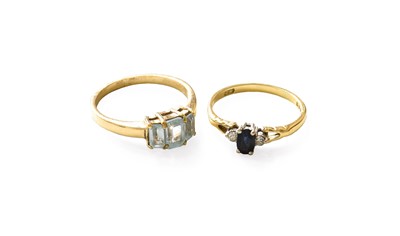 Lot 395 - An 18 Carat Gold Sapphire and Diamond Three...