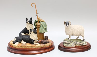 Lot 157 - Border Fine Arts Sheep and Dog Models,...