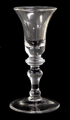 Lot 19 - A Wine Glass, circa 1740, the bell-shaped bowl...
