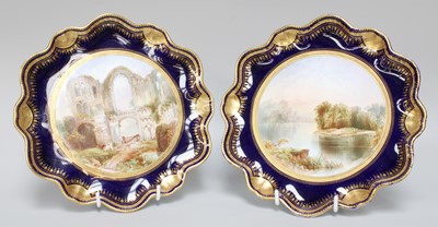 Lot 118 - A Pair of Victorian Porcelain Cabinet Plates,...