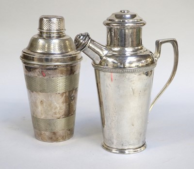 Lot 174 - Two Silver Plated Cocktail-Shakers, one Walker...