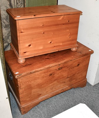 Lot 1233 - A Victorian Pine Blanket Chest, 102cm by 52cm...