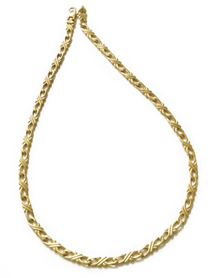 Lot 505 - A 9 Carat Gold Fancy Link Necklace, length 42cm