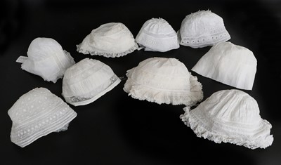 Lot 2217 - Late 18th and 19th Century Baby Bonnets,...
