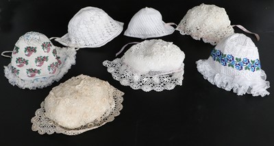 Lot 2213 - Mainly 19th Century Bonnets comprising three...