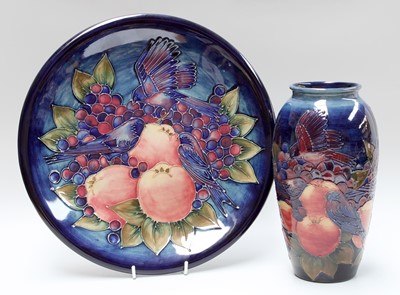 Lot 279 - A Modern Moorcroft Pottery Vase, "Finches on...