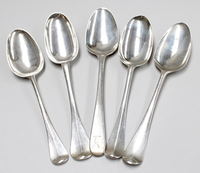 Lot 127 - Four George II and Later Silver Table-Spoons,...