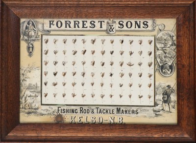 Lot 4170 - An Oak Framed Display Of 72 Vintage Trout Flies