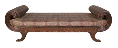 Lot 1216 - A Regency-Style Carved Mahogany Day Bed,...