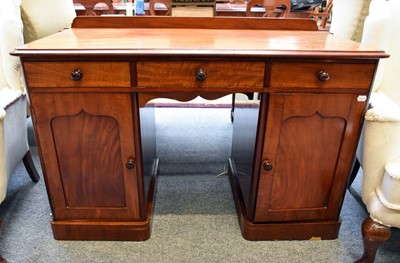 Lot 1304 - A Victorian Mahogany Kneehole Desk, 122cm by...