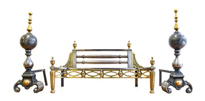 Lot 202 - A Steel and Brass Fire Grate, in George III...