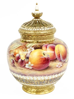 Lot 116 - A Royal Worcester Porcelain Potpourri Urn and...