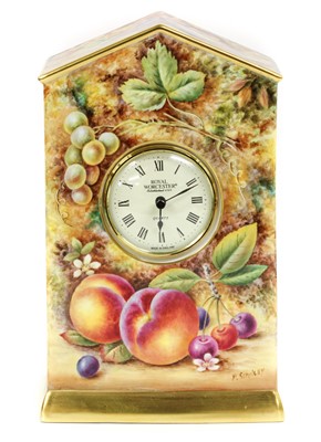 Lot 112 - A Royal Worcester Porcelain Clock, by Paul...