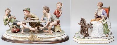 Lot 316 - A Capodimonte Large Coloured Bisque Figure...