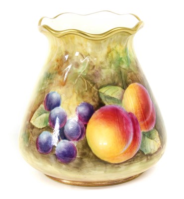 Lot 118 - A Royal Worcester Porcelain Purse Shaped Vase,...