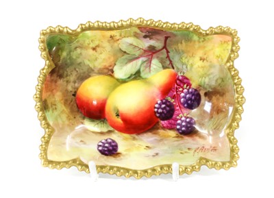 Lot 118 - A Royal Worcester Porcelain Purse Shaped Vase,...