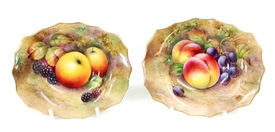 Lot 118 - A Royal Worcester Porcelain Purse Shaped Vase,...