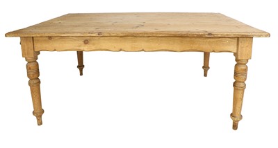 Lot 1090 - A Victorian Pine Farmhouse Kitchen Table, 2nd...