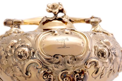 Lot A William IV Silver-Gilt Kettle, Stand and Lamp