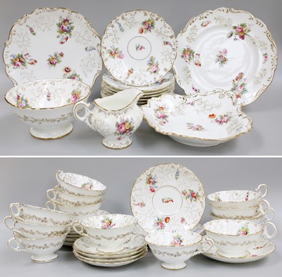 Lot 218 - A Coalport Porcelain Teaset, printed and...