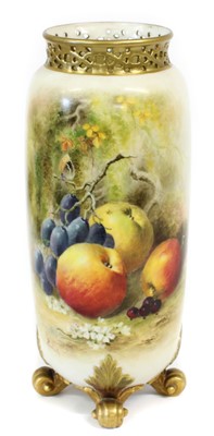 Lot 121 - A Royal Worcester Porcelain Vase, 1919, by...
