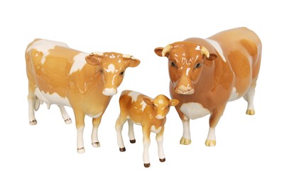 Lot 2197 - Beswick Guernsey Cattle Comprising: Bull Ch. ''...