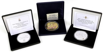 Lot 402 - 3x 5oz Silver Proof Commemoratives; comprising;...