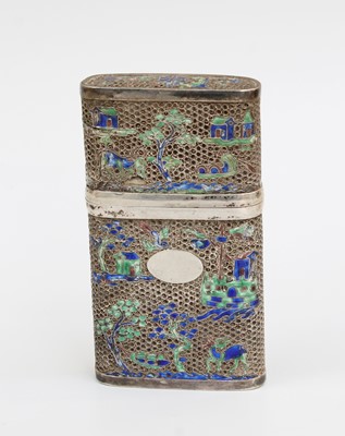 Lot 71 - A Chinese Silver and Enamel Cheroot-Case,...