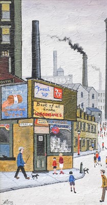 Lot 1015 - Allen Tortice (b.1948) "The Corner Shop"...