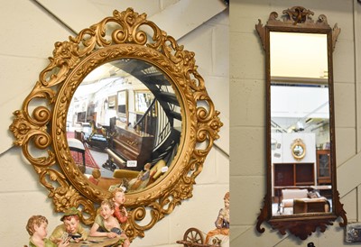 Lot 1316 - A Reproduction Gilt Framed Convex Mirror, 87cm...