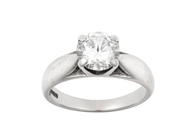 Lot 2264 - An 18 Carat White Gold Diamond Solitaire Ring...