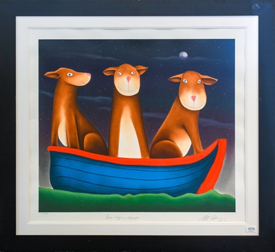 Lot 1075 - Mackenzie Thorpe (b.1956) "Three Dogs in a...