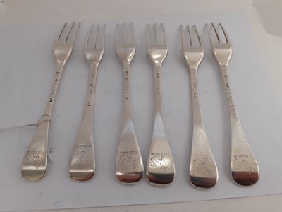 Lot 2224 - Six George I and George II Silver Table-Forks