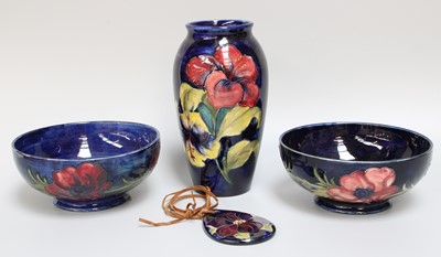 Lot 200 - A Walter Moorcroft Pottery Vase, "Hibiscus"...