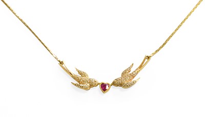 Lot 397 - A Pink Sapphire and Diamond Necklace,...