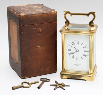 Lot 314 - A French Brass Striking Carriage Clock,...