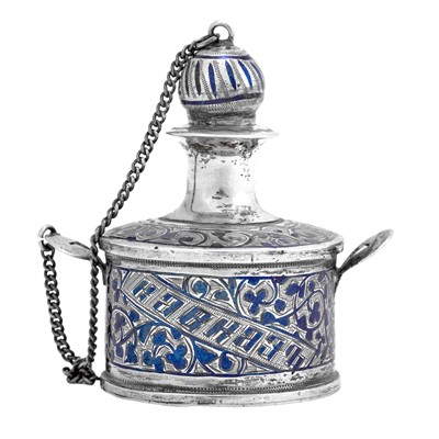 Lot 2252 - A Russian or Ukrainian Silver and Niello Scent-Bottle