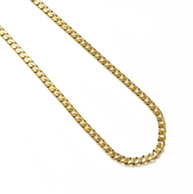 Lot 504 - A 9 Carat Gold Flat Curb Link Necklace, length...