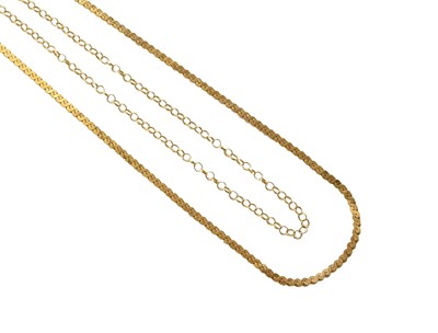 Lot 474 - A 9 Carat Gold Fancy Link Necklace, length...